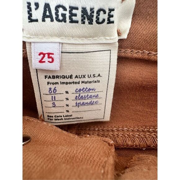 L’Agence Women’s Brown Josie High Rise Jeans, NWOT, size 25 - Picture 3 of 11